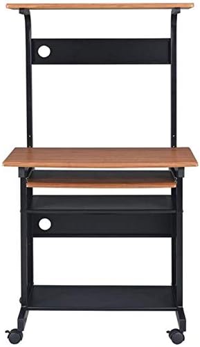 Coaster Furniture Moser Modern Space Saving Mobile Workstation Computer Desk with Keyboard Tray and Storage Shelf Black 7121