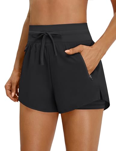 BMJL Womens 2 in 1 Running Shorts for Gym Black