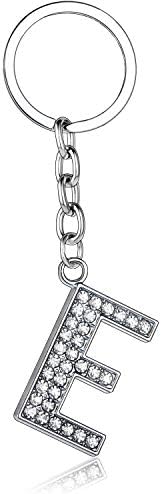 BESPMOSP A-Z Letter Keychain Keyring Crystal Shiny Family Best Friend Jewellery (A)