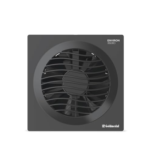 Image of Goldmedal Environ 150mm Energy Efficient 5-Watt BLDC Motor Exhaust Fan |CRNO Stamping |Easy Installation |Powerful Exhaust |High Speed |Detachable Front Grill - Black (Pack of 1) | High Speed ,Powerful Motor |2300RPM | Noiseless Ventilation | Detachable Front Grill | - Black