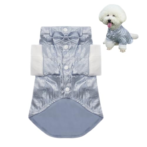 Camisa para perro con moño formal MAMORE Small Gris