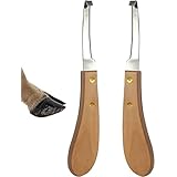 馬の削蹄器、多目的削蹄器、 人間工学に基づいた木製のハンドルを備えた蹄トリマー圧着ファリエツール、牛馬用のストレートブレード形状炭素鋼蹄トリミングツール