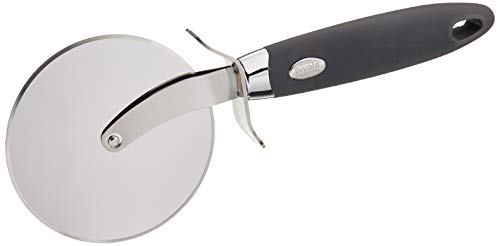 Tovolo Stainless Steel Pizza Cutter Wheel Super Sharp Clean Slicer, Kitchen Gadget, Easy Squeeze Silicone Comfort Gri, One Charcoal