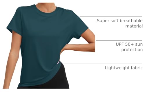 Image of KevaMolly Workout Tops for Women UPF50+ Breathable Loose Fit Yoga T Shirts Short Sleeve Running Gym Athletic Tee Top