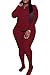 PINSV Women's Plus Size 2 Piece Outfits Tracksuits Long Sleeve Top Pants Sets Loungewear Sweatsuits Burgundy 3XL