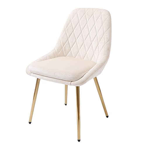 ヤマソロ ダイニングチェア デスクチェア オフィスチェア おしゃれ ベロア テレワーク ゴールド脚 固定脚 ファブリック くすみカラー Leria french レリア フレンチ 83-651 (アイボリー)