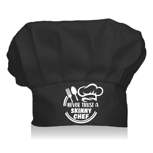 CREATCABIN Gorro de Chef para Adultos, Ajustable, Elástico, para Cocina, Catering, Gorro de Cocinero, Gorro de Chef de Algodón Personalizado para Mujeres, Hombres, Parrilla, Horneado, Barbacoa