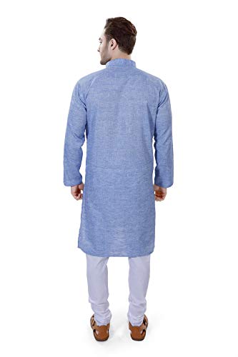 Image of Amazon Brand - Anarva Men's Pastel Linen Kurta Pyjama Set