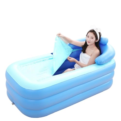 Bañera Hinchable Bañera inflable plegable portátil for adultos, 63 x 33 25 pulgadas, bañera de inmersión for