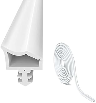 EUBSWA Weather Stripping, Polyvinyl Chloride (PVC) Room Door Seal, White-15 M, 19 mm Thick, 15 m Length