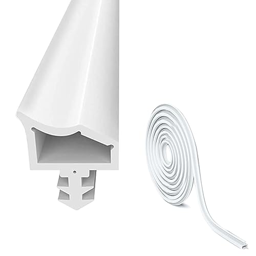 Joint de Porte Caoutchouc Contre 15M, EUBSWA Bruit et la Poussière Joint de Porte, Largeur de Rainure 4mm Profondeur Rainure 7mm Pliage Rainure 12mm (Blanc)