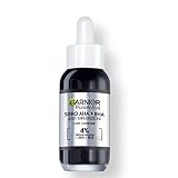 Garnier PureActive Serum Twarzy Anty-Niedoskonałości z węglem Niacynamid AHA BHA Leczenie Pryszcze Czarne kropki Znaki zaczerwienienia Formuła Lekki Matowy Jednolity Bez Pozostałości - 2 Butelki 30 ml