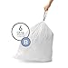 simplehuman Code B Custom Fit Drawstring Trash Bags in Dispenser Packs, 30 Count, 6 Liter / 1.6 Gallon, White