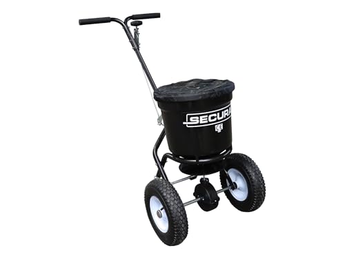 Streuwagen 23L mit Luftreifen - Salzstreuer, Düngerstreuer, Saatgutstreuer - Schleuderstreuer für Ganzjahreseinsatz - Streubreite 1-3,5 m, Streumenge einstellbar, inkl. Abdeckung