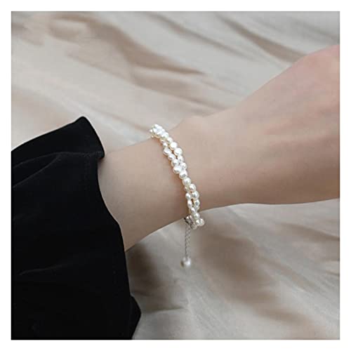 Bracelet femme 925 perles d'eau douce naturelles blanc 16cm tendance