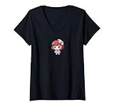 Japanische Süßware: Kawaii-Mädchen T-Shirt mit V-Ausschnitt