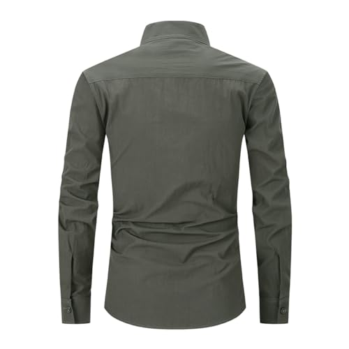 Blusas lisas masculinas outono verão manga longa gola tartaruga linho camisas masculinas 2024 Y2K, A