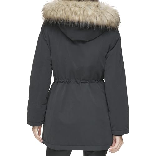 DKNY Women's Faux Fur Trim Hooded Anorak Jacket4