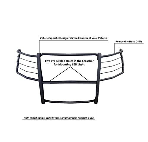 Image of Black Horse Off Road Grille Guard Modular Black Compatible with 2019-2021 Chevrolet Silverado 1500 /2022 Chevrolet Silverado 1500 LTD (Excl. 2019 Silverado 1500 LTD)-17GT29MA
