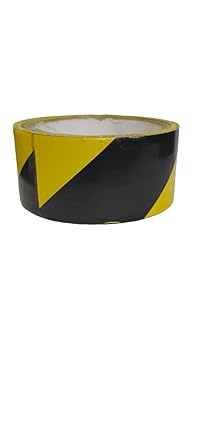 JINDAAL International Waterproof Reflective Safety Tape Roll Yellow Black Striped Floor Marking Tape (48mmx25mtr)