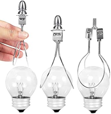 Lamp Shade Harp Holder Adapter kit - Clip on Lampshade Light Bulb With Shade Attaching Finials Support Fitter Parts Converter(1 Pack, Nickel)