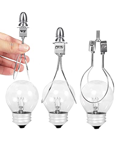 Gigivosha Lamp Shade Harp Holder Adapter Kit - Clip On Lampshade Light Bulb With Shade Attaching Finials Support Fitter Parts Converter(1 Pack, Nickel) #TOP2