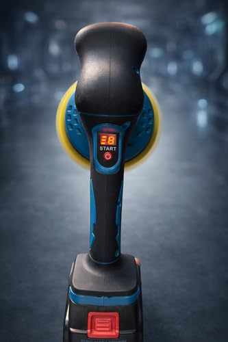Image of KAITO 21V Cordless Car Polisher | Brushless Motor | 2000-4500 RPM Variable Speed | 150mm Pad | Dual 4.0Ah Batteries & Fast Charger | Professional Polishing Machine for Car, Bike & Wood
