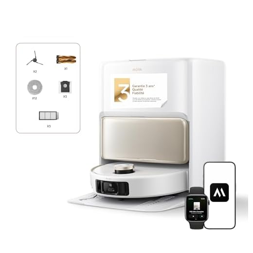 Robot Aspirateur Laveur MOVA V50 Ultra Complete -Puissance 24 000 Pa - Lavage Thermique des sols avec systeme DuoSolution