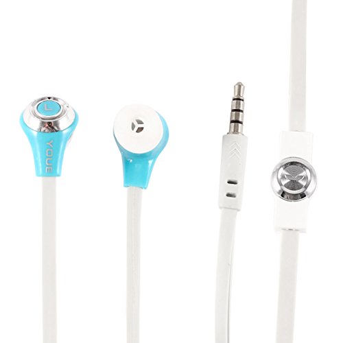 Cable plano jack 3.5mm estéreo azul y negro con micrófono miniatura 1