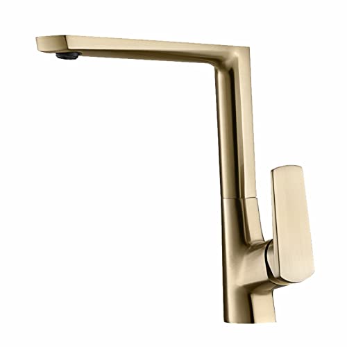 Robinet de salle de bain en or brossé anti-trace mitigeur laiton durable