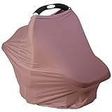 Breathable Car Seat Cover for Babies – Multi-Purpose Soft Rayon Nursing Cover for Breastfeeding, High Stretchy Infant Carseat Canopy, Stroller Cover (Smooth Rayon, Blush)