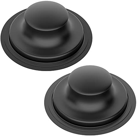 BOTEMY 3 1/2 inch Kitchen Sink Stopper Black Stainless Steel Universal Sink Drain Plug Cover for Garbage Disposal Flange Drain (2 PCS) Cover