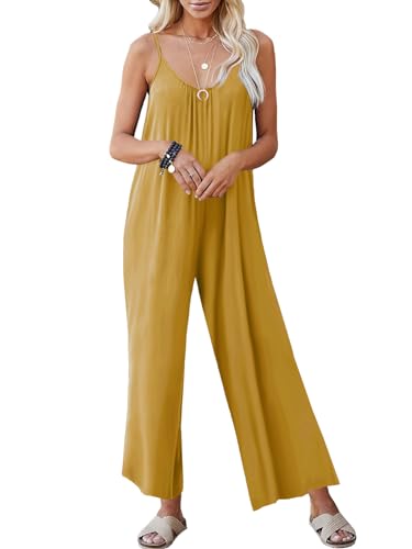 STOLKISS Womens Plus Size Jumpsuits Summer Casual Sleeveless Loose Jumpsuit Stretchy Wide Leg Long Pants Romper with Pockets — view 2