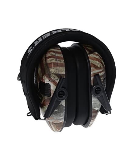 Walker's Razor Slim Ultra Low Profile Compact Design Adjustable Range Shooting Hunting Hearing Protection Electronic Earmuffs, Am Flag #TOP4