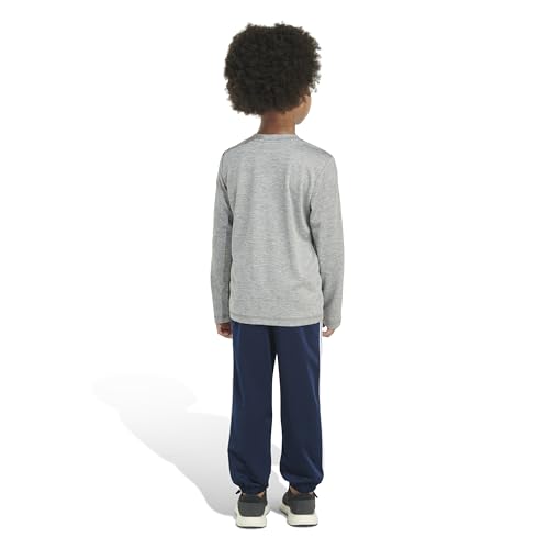 Image of adidas boys 2-piece Long Sleeve Poly Melange Tee and Joggers Set