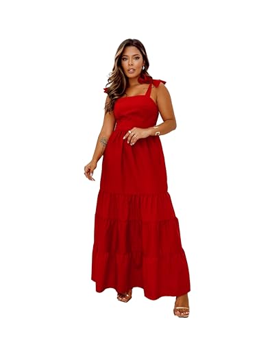 Vestido Versáti Casual Multiuso Longo Moda Feminina (as2, alpha, x_l, regular, regular, Vermelho)