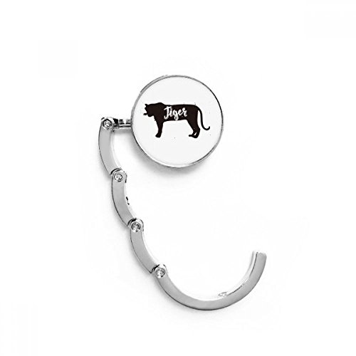 Support de sac pour bureau pliable motif tigre noir et blanc compact