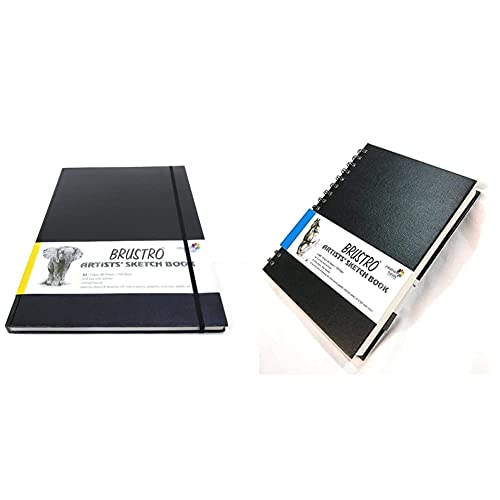 Image of Brustro Artists Stitched Bound Sketch Book, A3 Size, 160 Pages, 110 GSM & Brustro Artists Wiro Bound Sketch Book, A4 Size, 120 Pages, 160 GSM (Acid Free)