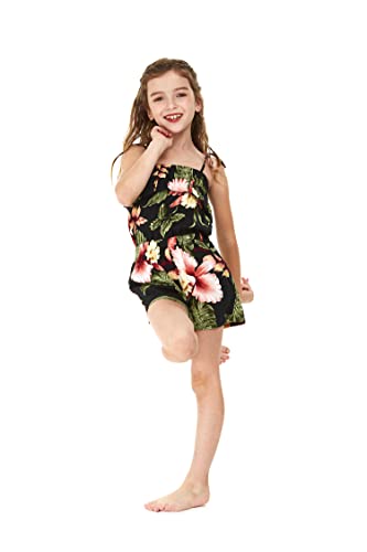 Image of Family Matching Hawaiian Clothes, Black Rafelsia | Lightweight 100% rayon • Family matching outfits • Beach vacations • Luaus • Cruises • Family photos