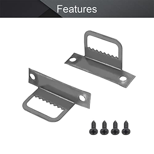 Image of MroMax 20PCS Sawtooth Picture Hangers Iron Picture Hangers 1.26 inch x 0.28 inch Double Hole Picture Frames Hangers for Hanging Clock Paintings Artwork Picture Frame Hook Photos Black