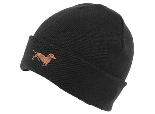 The House Of Dog: Gorro de esquí unisex con puños y diseño bordado, color negro