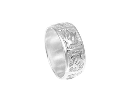 Arthur's Jewelry 925 sterling silver Hawaiian honu turtle 8mm band ring size 3-143