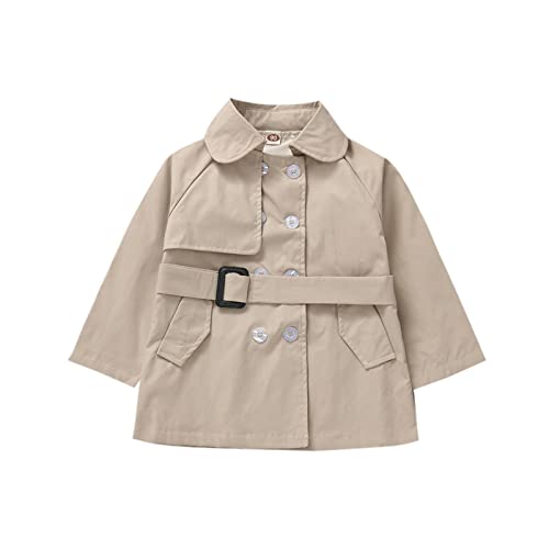 Toddler Baby Girl Boy Trench Coat Kids Double Breasted Trench Jacket Long Sleeve Windbreaker Outerwear (A, 4-5 Years)