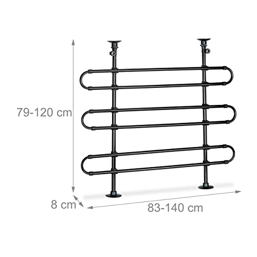 Relaxdays Hundegitter Auto, Schutzgitter Hund, zum Klemmen, Universal Trenngitter, Höhe und Breite verstellbar, schwarz, 8 x 83 x 79 cm; 3,6 Kilogramm