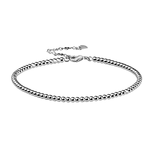 Tobillera con cuentas finas y cadena ajustable para pies con un acabado elegante