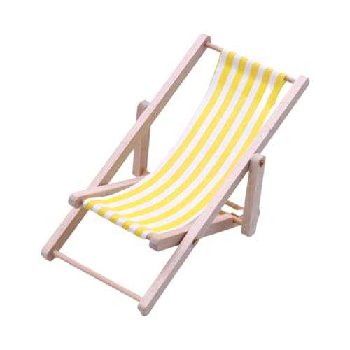 ビーチチェアドールハウス用小さな木製ラウンジャーモデルディスプレイ折りたたみ椅子1:12モデルおもちゃ女の子ドールハウスごっこ遊びグッズドールハウスアクセサリー