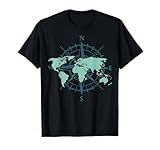 Cartography Traveler Travelling Compass World Map T-Shirt Small