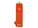 Team Golf NFL Cleveland Browns Embroidered Golf Towel, Checkered Scrubber Design, Embroidered Logo