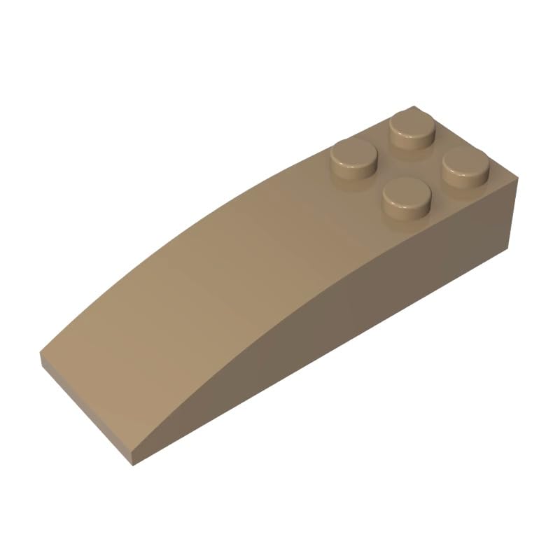 Gobricks GDS-753 Brick Curved 6 x 2 50PCS Compatible with Lego Toy 44126 4180548 DIY Parts and MOC Components for Major Brick Brands Color:Dark Tan 138