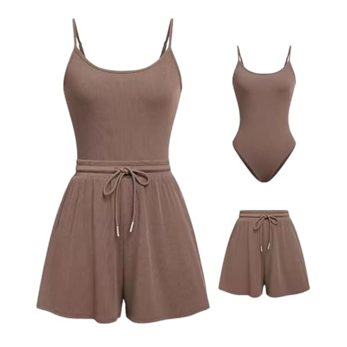 Short pour femme à structure à pois et col rond ensemble d'été